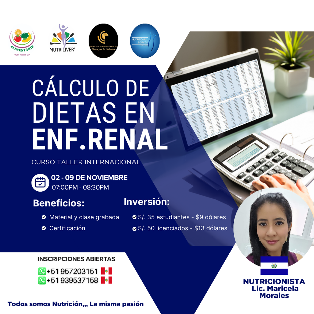Curso Taller de Cálculos de Dietas en Enfermedad Renal
